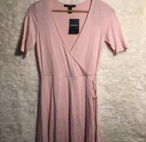 Forever 21 pink wrap dress best sale